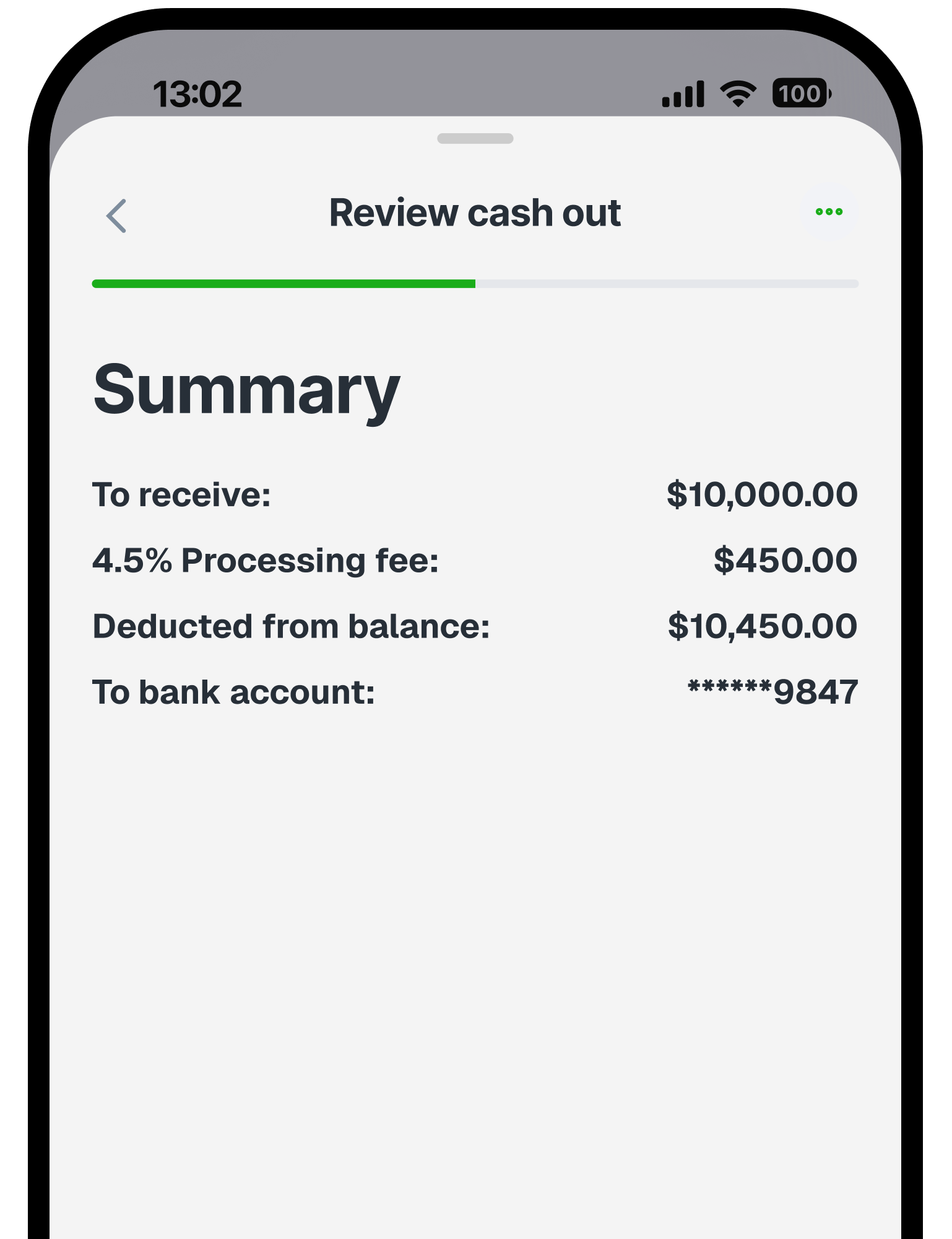 Step 3: Review your cash out