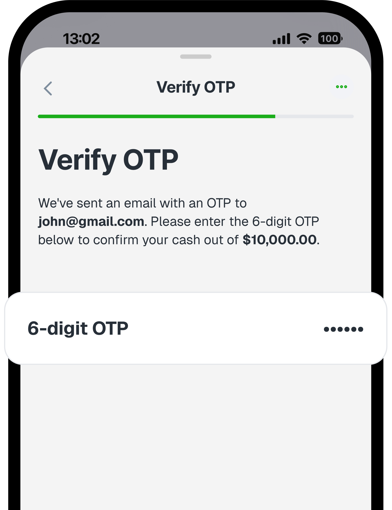 Step 4: Verify with email OTP