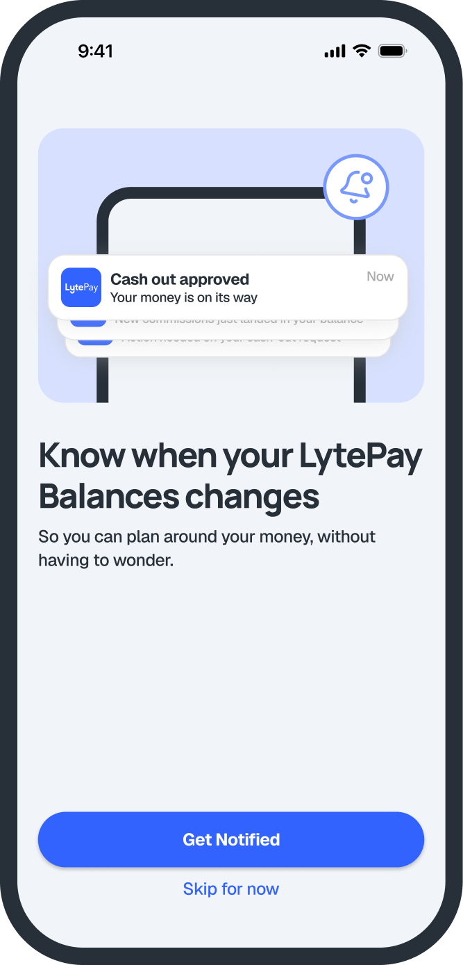 LytePay app push notifications screen