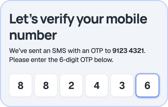 Entering the mobile OTP in the LytePay app